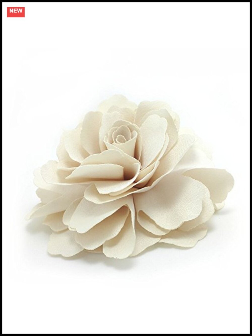 Camellia Flower Hair Clip Brooch Pin - 3.1 inches, Floral Classic Style, Silver